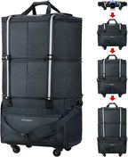 mixi Travel Bag with Wheels Expandable Foldable Luggage Bag Collapsible Rolling by MIXI