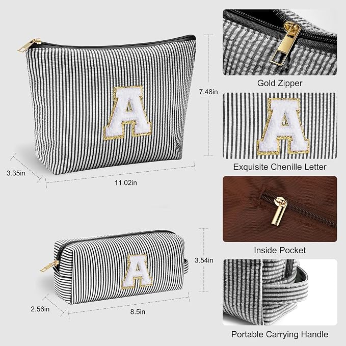 YOOLIFE Initial Monogram Cute Makeup Bags - Image 4