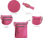 DELUXITY | Crossbody Purse Bag | Functional Multi Pocket Double Zipper Purse | - Image 5