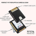 KARAKORAM Vertical Handcrafted Premium Leather Front Pocket Credit Card Holder - Image 6