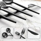 Silverware Set for 8, IBIILII JEFF 40 Pieces Stainless Steel Flatware Set，Matte - Image 4