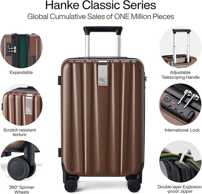 Hanke 20 Inch Expandable Carry on Luggage 22x14x9 Airline Approved Lightweight - Image 4