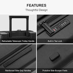 LEVEL8 Elegance Checked Luggage, 24 Inch Hardside Suitcase, Lightweight Matte - Image 6