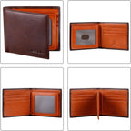 VISOUL Men's Leather RFID Blocking Wallet Extra Capacity, Bifold Security Wallet - Image 3