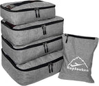 5 Set Packing Cubes for Travel Large Suitcase Luggage Organizer Bags Travel by HOPSOOKEN