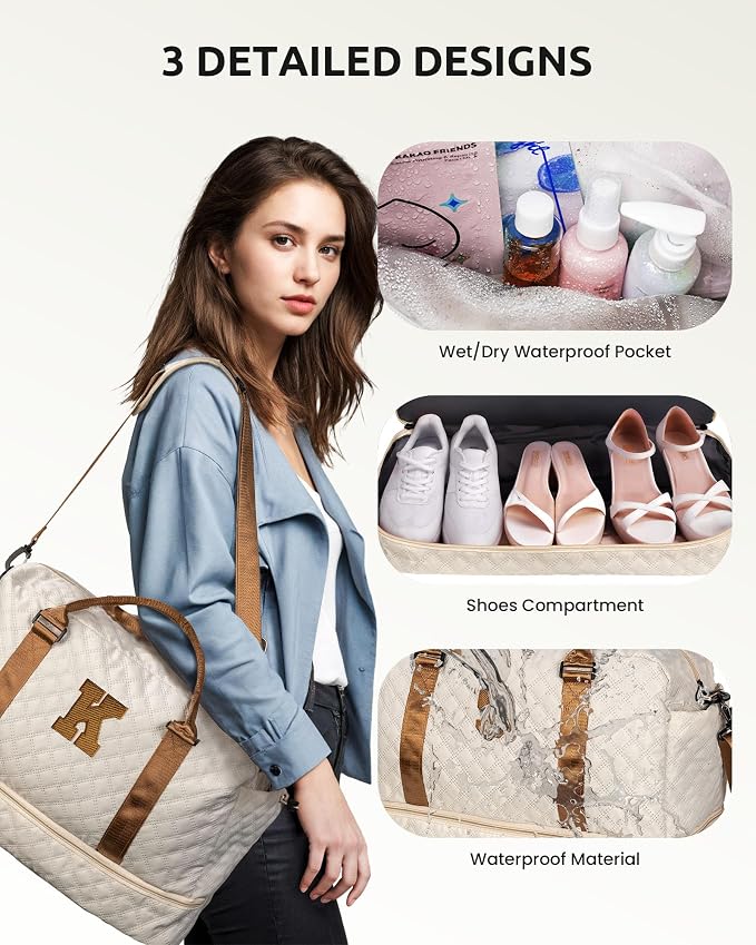 Initial Duffle Bag, Personalized Weekender Bag - Image 6