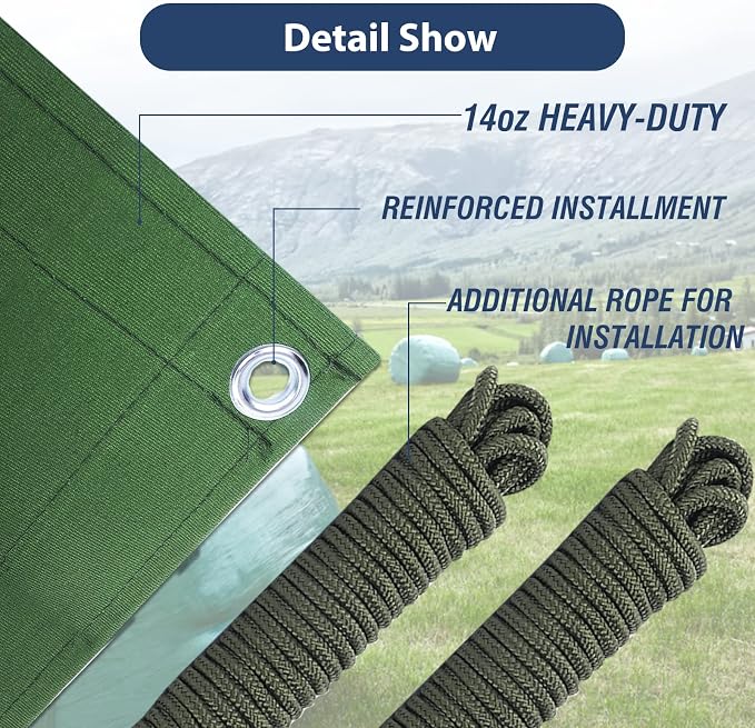 20’x24’ Canvas Tarp Heavy Duty Water Resistant Tarpaulins - Image 5