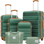 LONG VACATION 6 Piece ABS+PC Hardshell Luggage Set by LONG+VACATION