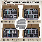 RAINSMORE Camera Bag Backpack for DSLR/SLR Mirrorless 15.6 Inch Laptop Camera - Image 3