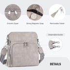Crossbody Purse for Women, Lightweight Medium Crossbody Bag Soft Leather - Image 6