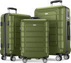 SHOWKOO Luggage Sets Expandable PC+ABS Durable Suitcase Double Wheels TSA Lock by SHOWKOO