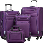 Coolife Luggage 4 Piece Set Suitcase Spinner TSA Lock Softshell lightweight by COOLIFE