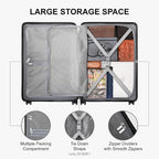 LEVEL8 Elegance Matte Luggage Set, 20 Inch Carry-on Luggage, 24&28 Large - Image 7