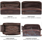 LEATHER VILLAGE Premium Leather Toiletry Travel Pouch - Image 4