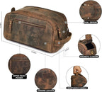 LEATHER VILLAGE Premium Leather Toiletry Travel Pouch - Image 2