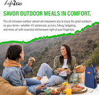 12 Pcs Camp Cooking Utensil Set & Outdoor Kitchen Gear Cookware Kit, Portable - Image 6