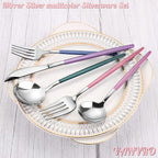Mirror Silver multicolor Silverware Set, 20-Piece Stainless Steel Flatware Set - Image 3