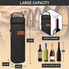 opux Wine Bag Single Bottle Carrier Tote, Insulated Wine Cooler Bag - Image 3