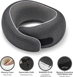 WANDER PLUS® Travel Pillow, 100% Pure Memory Foam Travel Neck Pillow Airplane - Image 3