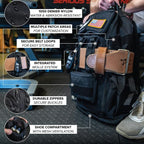 SERIOUS STEEL FITNESS Tactical Backpack and Gym Bag 1000D Nylon Black - Image 3