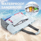 G4Free Beach Bag, Waterproof Sandproof Beach Tote Bag, Large Capacity Foldable - Image 3