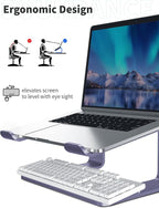 SOUNDANCE Laptop Stand, Aluminum Computer Riser, Ergonomic Laptops Elevator - Image 3