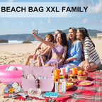 LEDAOU Large Beach Tote Bag Women Waterproof Sandproof Zipper Beach Tote Bag - Image 8