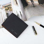 VISOUL Mens Carbon Fiber Leather Bifold Wallet - Image 7