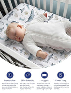 TotAha Premium Soft Pack n Play Sheets, Super Stretchy Jersey Knit Mini Crib - Image 2