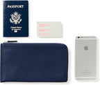 Leatherology Navy Blue Slim Zip Travel Wallet - Image 5