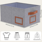 OUTBROS Foldable Storage Box for Shelves, 15.7 x 11.8 x 7.9 inch Fabric Baskets - Image 7