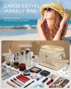 Bridesmaid Gift, Initial Makeup Bags, Personalized Double Layer Cosmetic Bag - Image 2