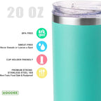koodee 20 oz Tumbler with Lid and Straw -4 Pack Insulated Skinny Tumblers - Image 3