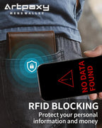 Mens Wallet Genuine Leather Bifold RFID Blocking Wallet - Image 4