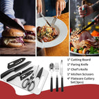 Portable Camping Kitchen Utensil Set-27 Piece Cookware Kit, Stainless Steel - Image 4