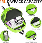 Small Hiking Daypack, 15L Water-Resistant Hiking Backpack Packable Lightweight - Image 4