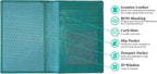 Personalized Monogrammed Teal Leather RFID Passport Wallet - Image 2