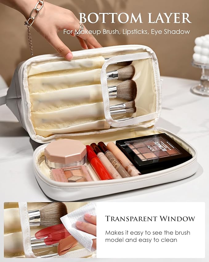 Gifts for Co Workers Female, Initial Large Makeup Bag, Bride To Be Gifts - Image 6