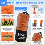 Sfee 2 Pack Microfiber Travel Towel, Quick Dry Towel Camping Towel Super - Image 2