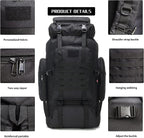 Hiking Backpack for Men 70L/100L Camping Backpack Military Rucksack Molle 3 - Image 6