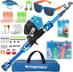 Kids Fishing Pole Set, Telescopic Fishing Rod Reel Combo Kids Starter Kit by THKFISH