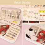 DesignSter Travel Jewelry Box, PU Leather Portable Jewelry Case, Small Jewelry - Image 4