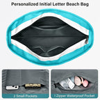 Becokan Beach Bag Initial Beach Tote - Image 4