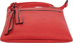 DELUXITY | Red Crossbody Bag | Women's Fashion Multi-Pocket Double Zipper Purse - Image 4