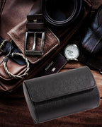MR.OKAY 2 Watch Travel Case- Classic Leather Watch Case - Image 6