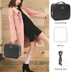 Relavel Travel Makeup Bag With LED Mirror, Cosmetic Train Case with Light up - Image 6