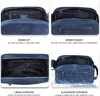 LEATHER VILLAGE Premium Leather Toiletry Travel Pouch - Image 3