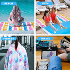 2 Pack Microfiber Beach Towel, Oversized Pool Towel 75”x 35”, Sand-Free Beach - Image 4