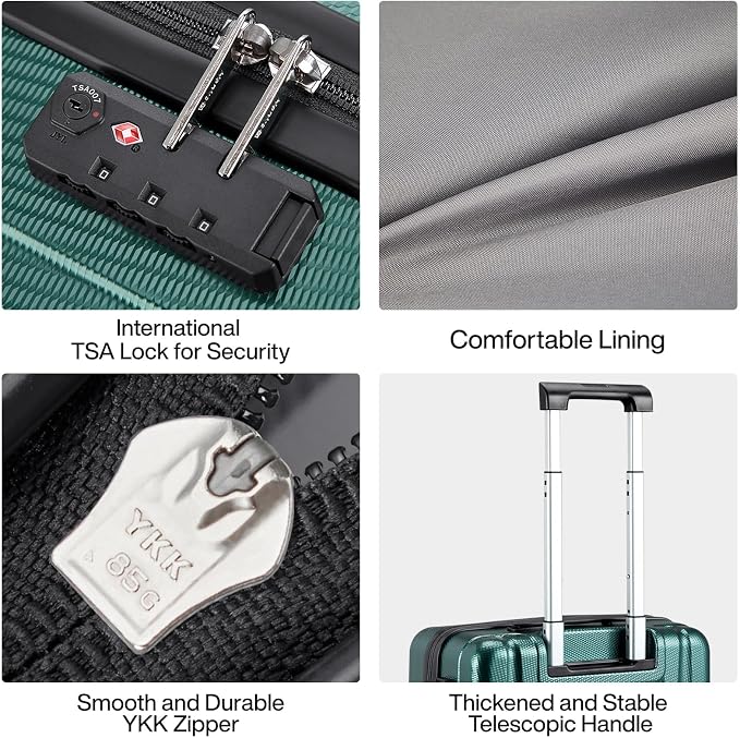 Hanke 20 Inch Carry On Luggage 22x14x9 Airline Approved Lightweight PC Hard - Image 8
