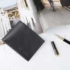 VISOUL Mens Carbon Fiber Leather Bifold Wallet - Image 6